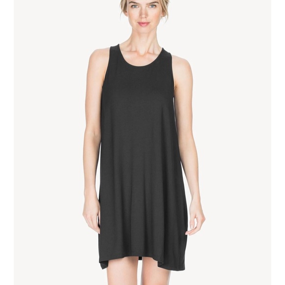 NWT Lilla P “The Black Dress” Tie Neck Cutout Bow Detail Tunic Dress - XL - Picture 1 of 13